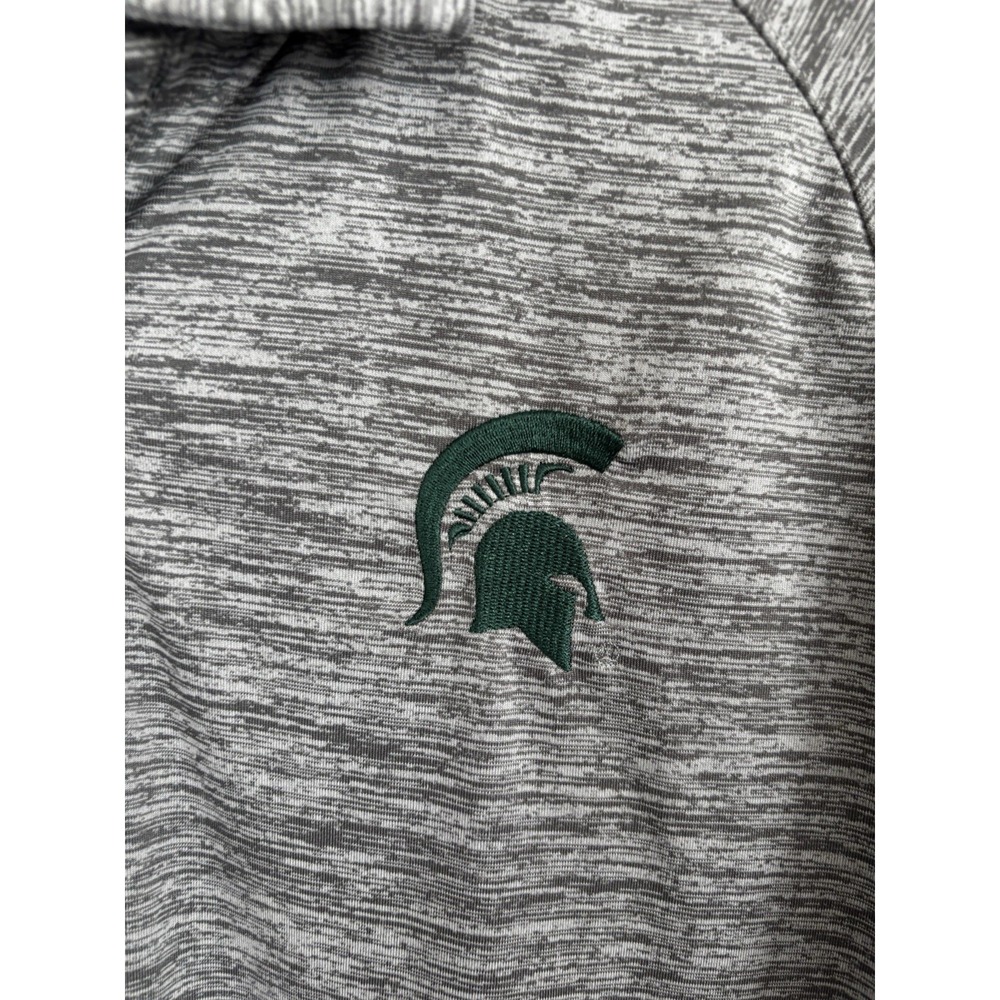 Michigan State Spartans Polo Shirt Men's XL  MSU Embroidered Logo Gray Heather - Picture 2 of 8